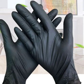 

50Pcs Black Disposable Latex Gloves Garden Gloves for Home Cleaning Rubber Catering Food Gloves Tattoo Gloves