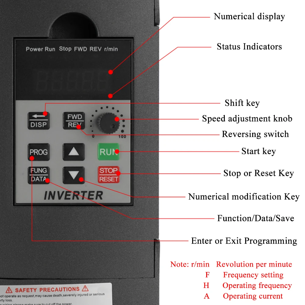 

Hot Single-Phase In Three-Phase Out Variable Inverter 2.2KW 12A 220V AC Motor Drive Universal VFD Frequency Speed Controller