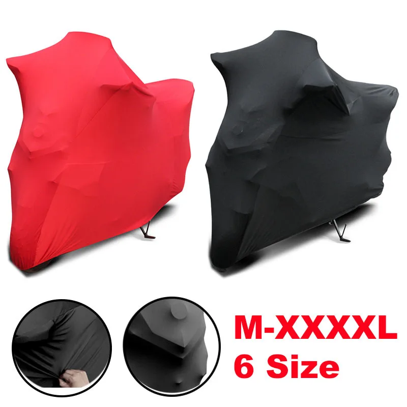 M-4XL Universal Motorcycle Cover Stretch Stofdicht Zonneplek Indoor Outdoor Anti-Uv Stofdicht Scratch Polyester Bike Protector