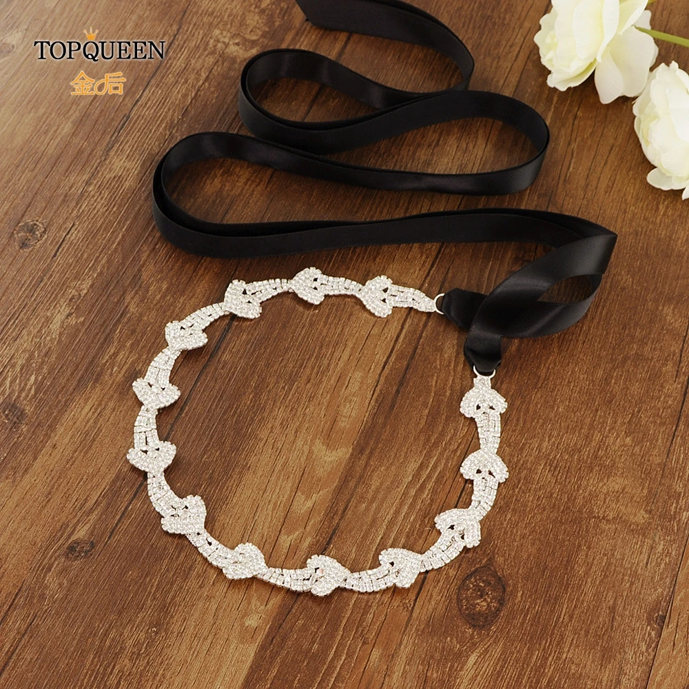 TOPQUEEN s301серебристый пояс с бриллиантами Сверкающий Пояс украшенный драгоценными камнями свадебный пояс черное свадебное платье ремень Сверкающие Хрустальные платья ремень