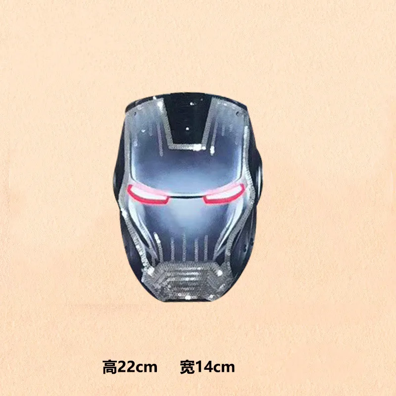 Cartoon Iron Man Eyes Lighting Sequin Cloth Sticker Summer New Products CHILDREN'S T-shirt BOY'S Short-sleeved Top Fashion
