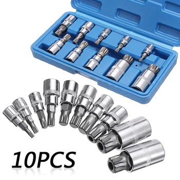 

10pcs S2 Steel 4-18mm Drive Tool 12 Point MM Triple Square Spline Bit Socket Set Compatible With European Vehicles