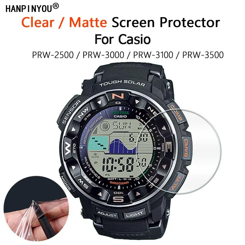 10pcs For Casio Prw-2500 Prw-3000 3100 Smart Watch Clear Glossy / Matte Screen Protector Soft Film -not Tempered - Screen Protectors -