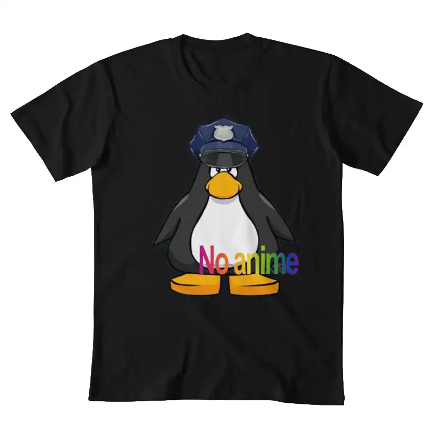 No Anime Allowed Club Penguin Cop T Shirt No Anime Club Penguin Penguin Cop Penguin Anime Aliexpress