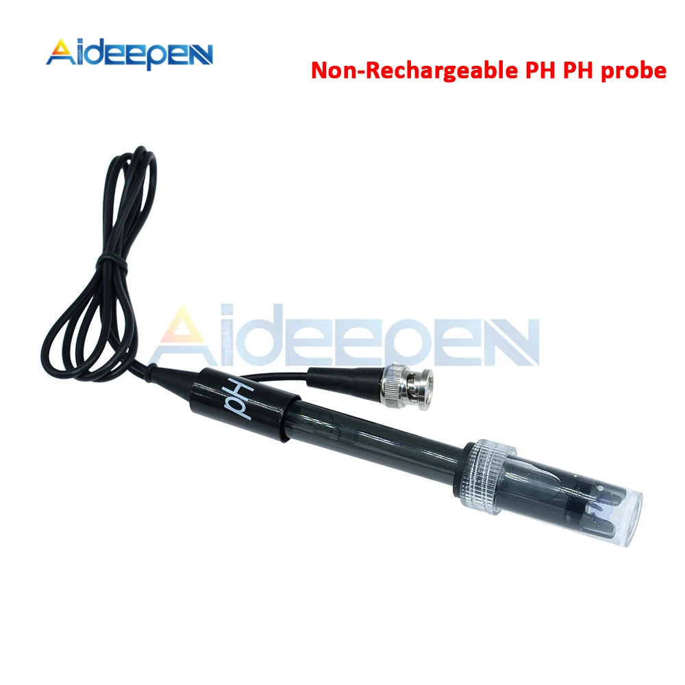 Non-Rechargeable Жидкий рН 0-14 значение обнаружения регулятор сенсор модуль мониторинга плата управления метр тестер+ BNC рН электрод зонд управление Лер - Цвет: Non-Rechargeable