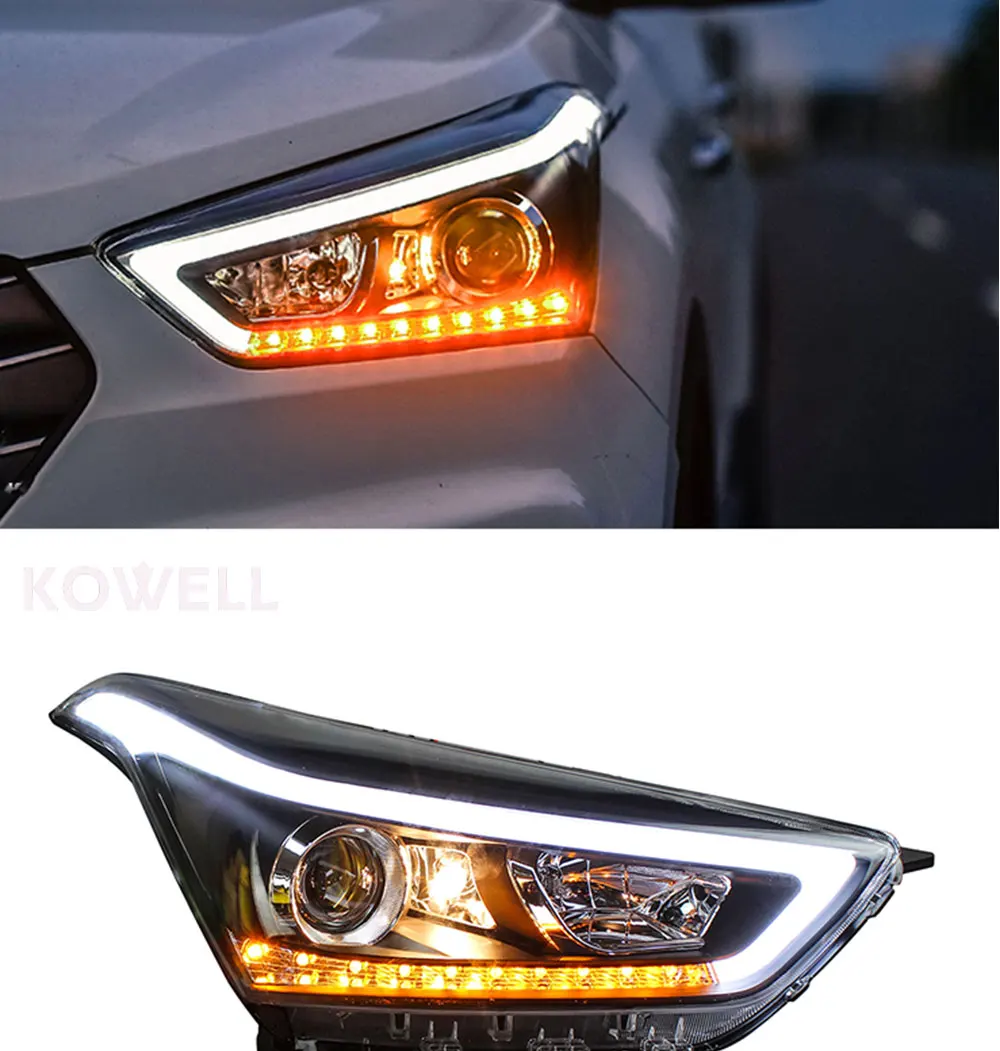 Автомобильный Стайлинг для hyundai IX25 головной светильник s- Creta светодиодный головной светильник DRL Дневной ходовой светильник Bi-Xenon HID аксессуары