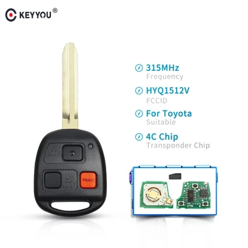 

KEYYOU For Toyota Land Cruiser 1998 1999 2000 2001 2002 89070-60090 Remote Control Car Key Fob 315MHz 4C Chip HYQ1512V TOY43