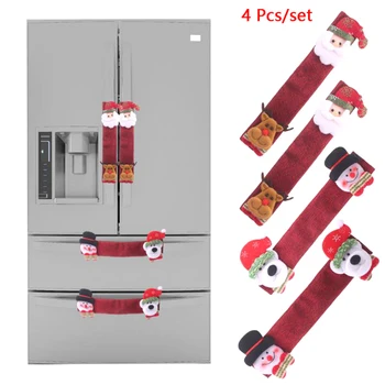 

4Pc/set Christmas Refrigerator Door Handle Cover Kitchen Microwave Oven Handle Cover