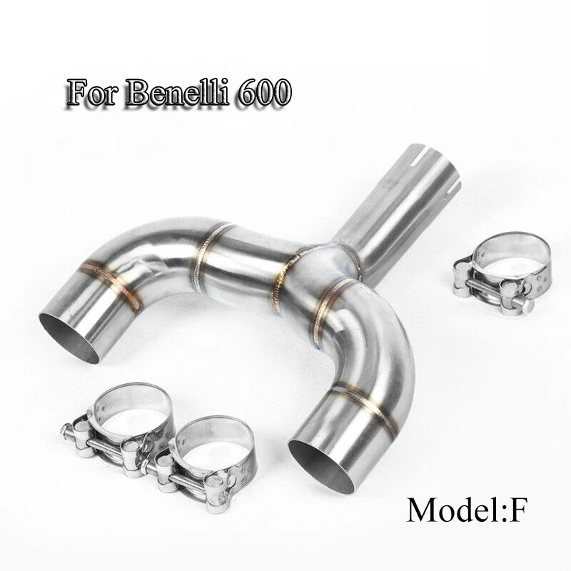 Для Benelli 300 600 мотоциклетная выхлопная средняя Соединительная труба средняя труба из нержавеющей стали вентиляционная труба без глушителя слипоны - Цвет: F