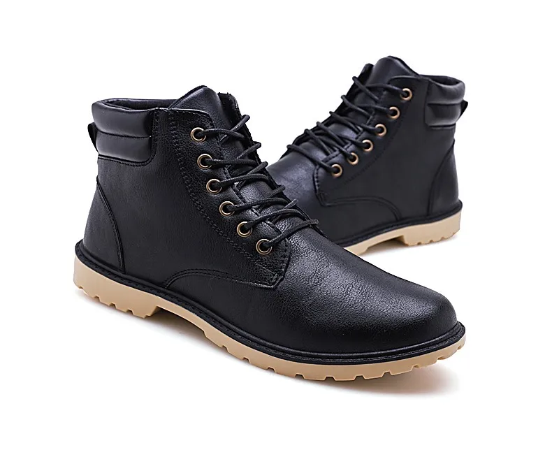 New Arrival Fashion Suede Leather Men Snow Boots Autumn Winter Warm Plush Men boots Ankle Boots casual Martin boots Flat shoes