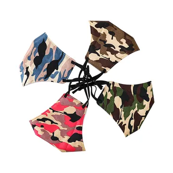 

4pc Camouflage Mask Adult Unisex Printing Mascarillas Reusable Washable Multiple Proteccion Reuse Face Cotton Linen Protection