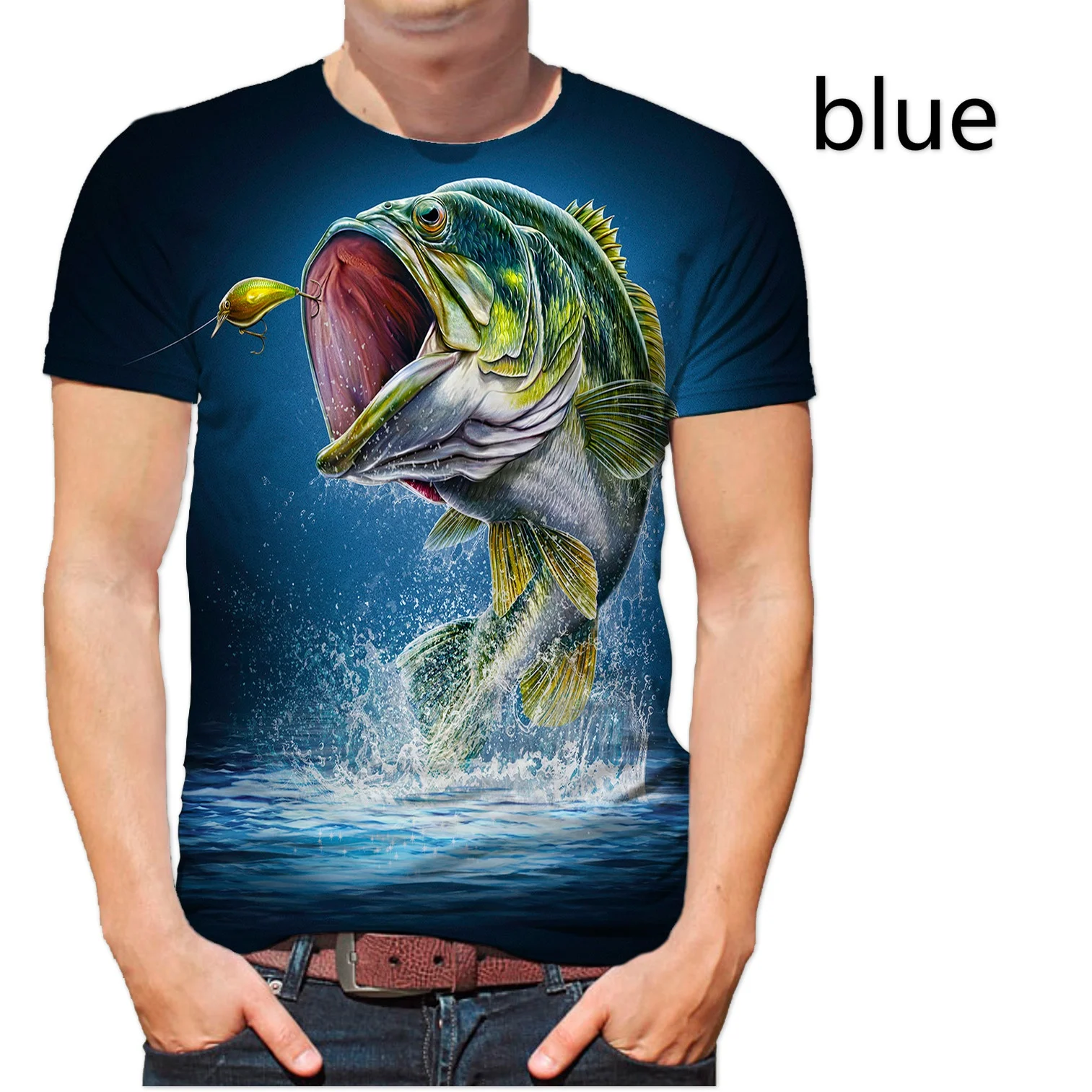 Funny Animal Big Fish Eat Small Fish T Shirt Harajuku Fashion 3D Print Fishing  Short Sleeves T-shirts Hip Hop Streetwear Tee - AliExpress