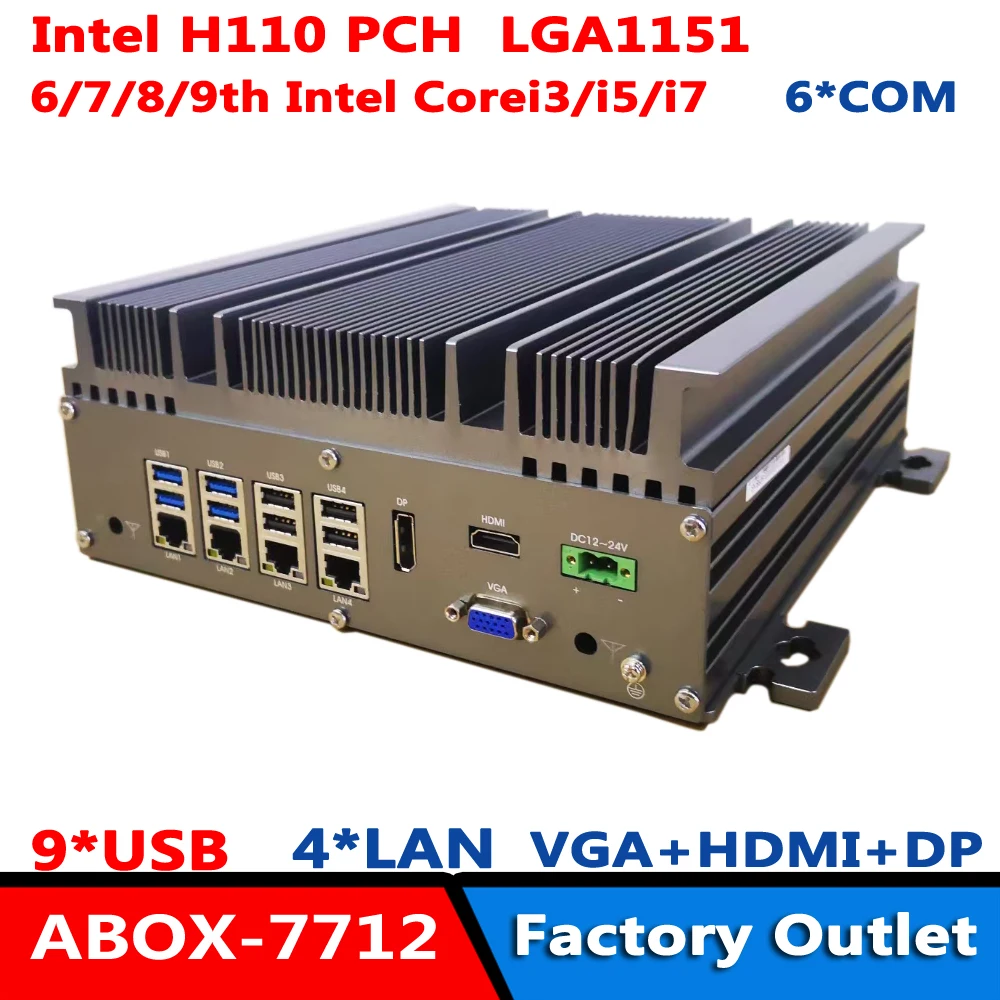 

Surveillance Video Analytics Computing 4LAN Support 6/7/8/9th Intel Corei3-6100/i5-6500/i7-6700 PC Dual 4K Display