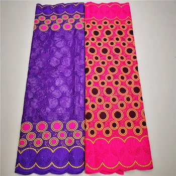 

2.5 y Swiss lace fabric +2.5 y Bazin Brode riche embroidery African 100% cotton fabrics Swiss voile lace popular Dubai style 9L8