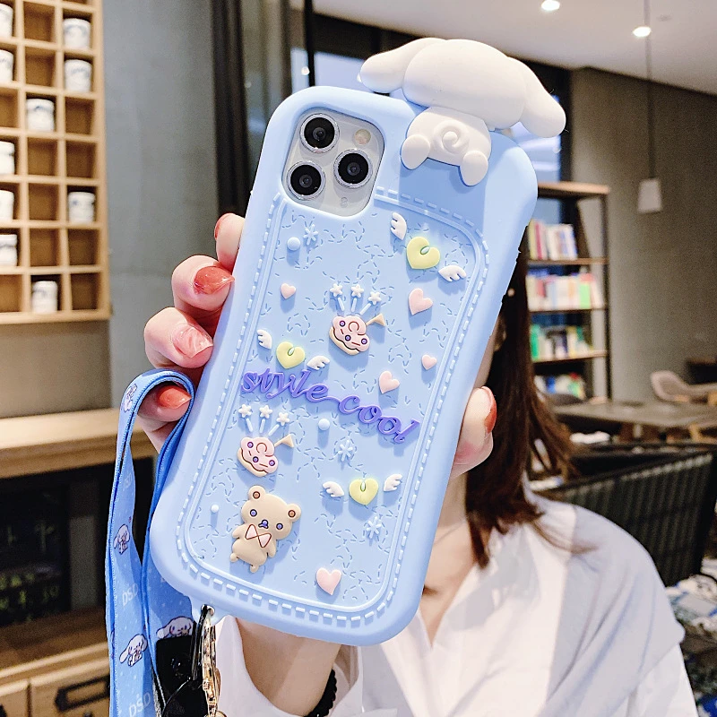 Милый 3D кукла мультфильм MyMelody ремешок чехол для телефона для iphone 11Pro Max чехол XR XS MAX 7 8 6 plus милые животные Мягкий силиконовый чехол