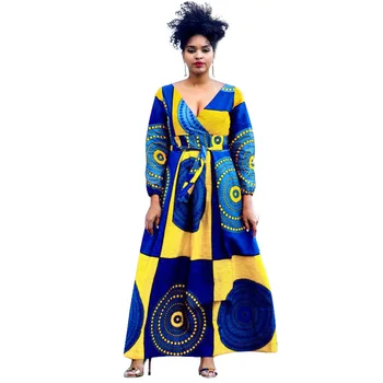 

African Dresses for Women vestido Maxi Dress Plus Size African Clothes Dashiki Ankara Print Long Dress Bazin Riche African Dress