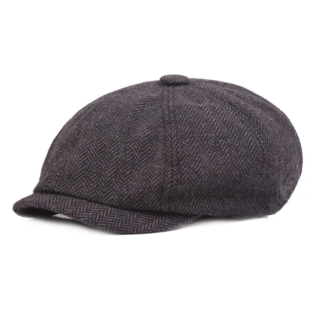 men's cotton beret hat Vintage Men Beret Newsboy Hats Classic Western Newsboy Caps Cotton Blend Beret Hat Flat Brim Adjustable Men Spring Berets Cap men's black beret hat Berets