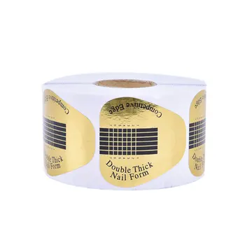 

1Roll=500pcs Golden Nail Art Tips Extension Forms Guide U Horseshoe Shaped Acrylic UV Gel DIY Nail Tool For Manicure