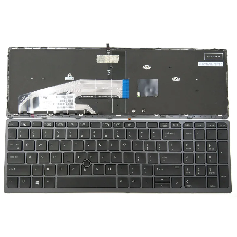 KENAN New US Layout Laptop Backlit Keyboard with Frame For HP Zbook Studio G3 HP Zbook 15 G3 17 G3 841681-001 848311-001 Light Backlight Black Notebook US 