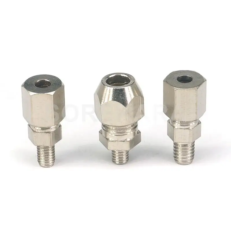 5pcs M5/M6 /M8 Male To 4mm/6mm Nickel Plated Brass Compression Union