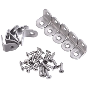 

10 Pack 20 x 20 mm Corner Brackets and 20x Screw Corner Brackets for Fixing Tables and Chairs