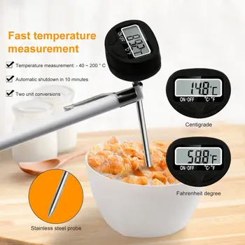 

Food Thermometer Kitchen Food Cooking Thermometer Digital Instant Read Meat Thermometer for Barbecue Baking Milk Powder Water