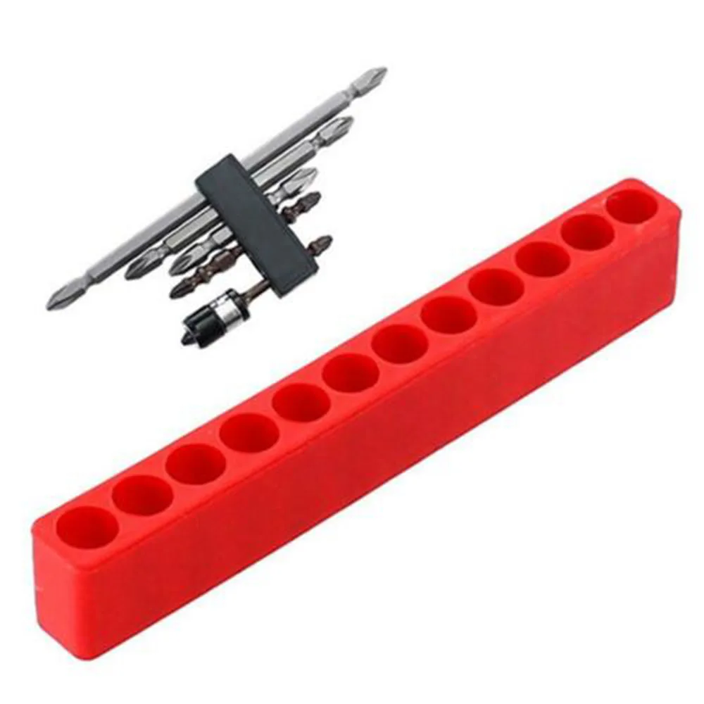 

5Pcs 12 Holes Bits Organizer Screwdriver Storage Deck Case Hex Shank Plastic
