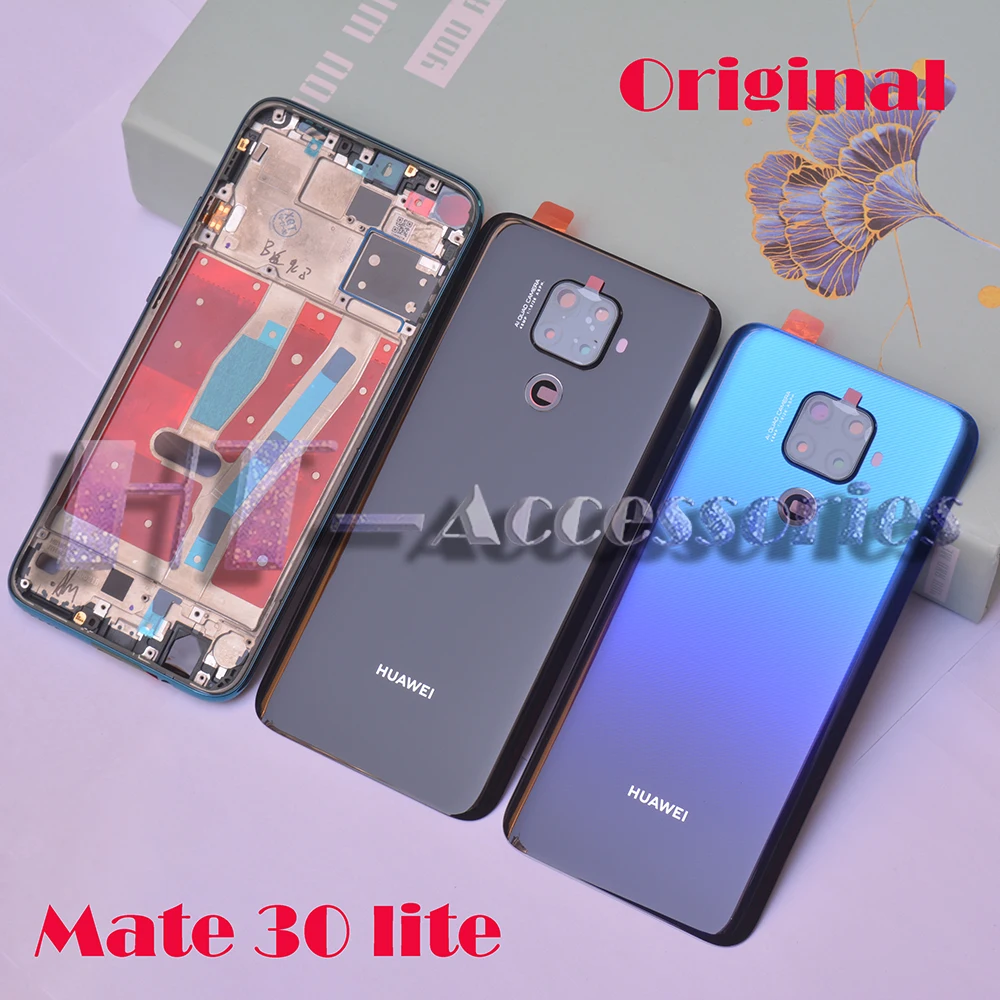 Для mate 30 liteNew оригинальная крышка для батареи, крышка для двери, средняя рамка, корпус, Замена для huawei Nova 5i pro mate 30 lite