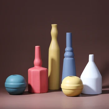 

CREATIVE NORDIC STYLE CERAMIC VASE HOME DECORATIONS MODERN ABSTRACT LIVING ROOM INDOOR FLOWER VASE FLOWER ARRANGEMENT