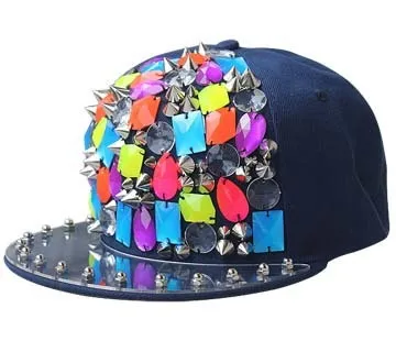Kagenmo Young Cool козырек Хип-хоп шоу шляпа от солнца Паркур спортивные заклепки бейсболка Открытый Солнцезащитный крем крутая шляпа - Цвет: dark blue
