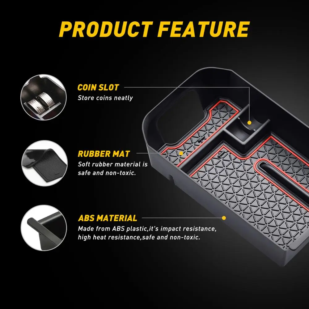 Car Glove Box Armrest Box Secondary Storage For Toyota RAV4 RAV 4 2019 2020 Auto Accessories Styling Car Central Storage Box