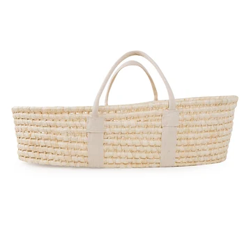 

Corn fur woven portable baby hand basket cradle sleeping basket newborn crib baby sleeping basket naked basket