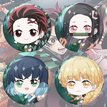 

Anime Demon Slayer: Kimetsu no Yaiba Kamado Tanjirou Backpacks Bags Badges Button Brooch Pins Cosplay Bedge Cartoon Collect