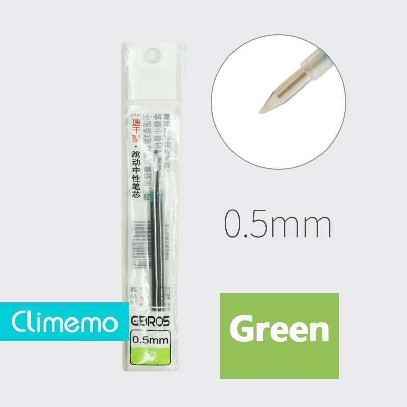 0.5mm Gel Pens For School Office Supplies Kawaii Press Type Multicolor ballpoint pen Cute stationery Writing Store - Цвет: 1Pc Green refill