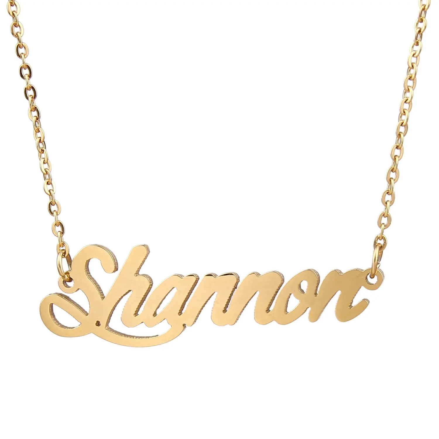 

Personalized Gold Name Necklace Customized Nameplate Necklaces Custom Stainless Steel English Style Personalized Gifts Jewelry