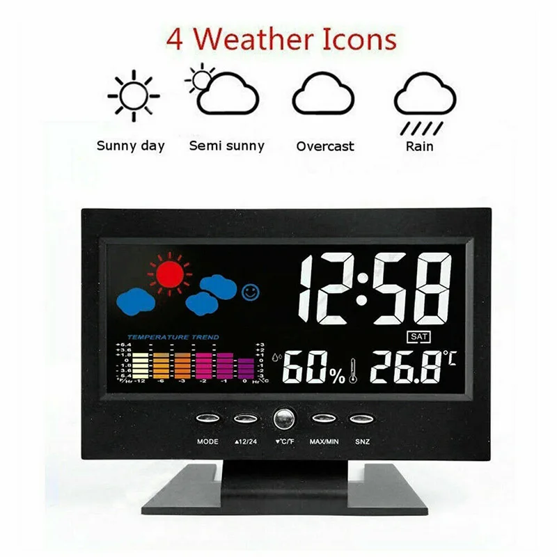 digital clock weather station