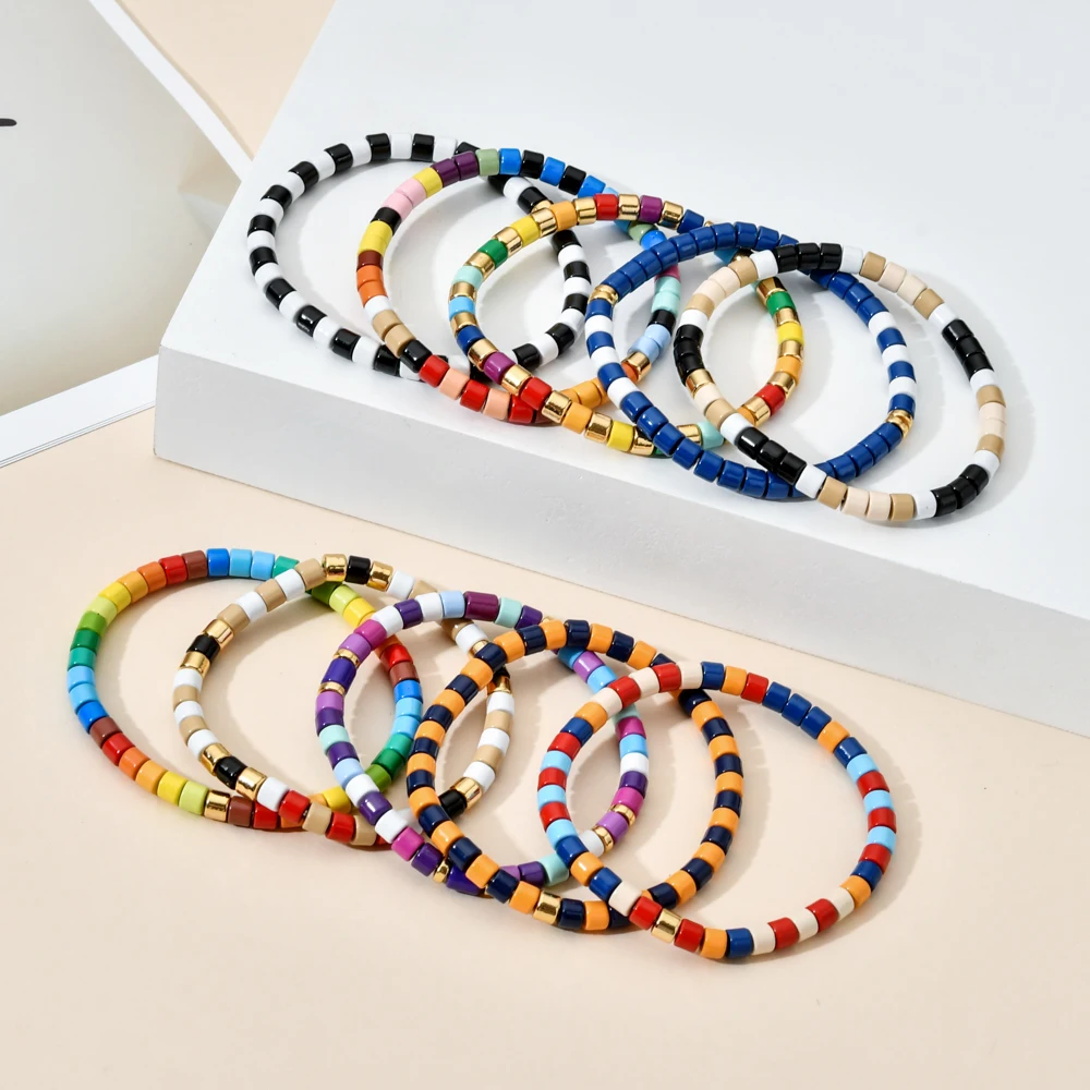 Boho Bohemian Handmade Charm Summer Gold color Bracelet Tile Beads Friendship Bracelet Women Gifts Unisex Fashion Jewelry bracelet jewelry