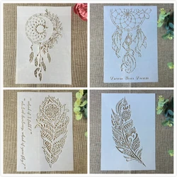 Pochoirs pour peinture 4A, 4 pièces, taille 29 cm, idéal pour bricolage, Scrapbooking, coloriage, gaufrage, modèle de carte décorative 