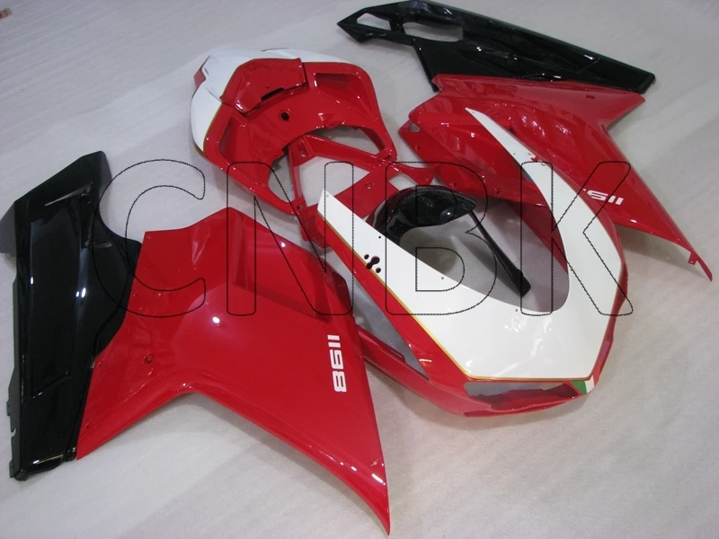 Для 848 2007 Обтекатели для DUCATI 1098 2010 Черный Белый Красный Обтекатели для DUCATI 1098 2007-2011 набор для всего тела