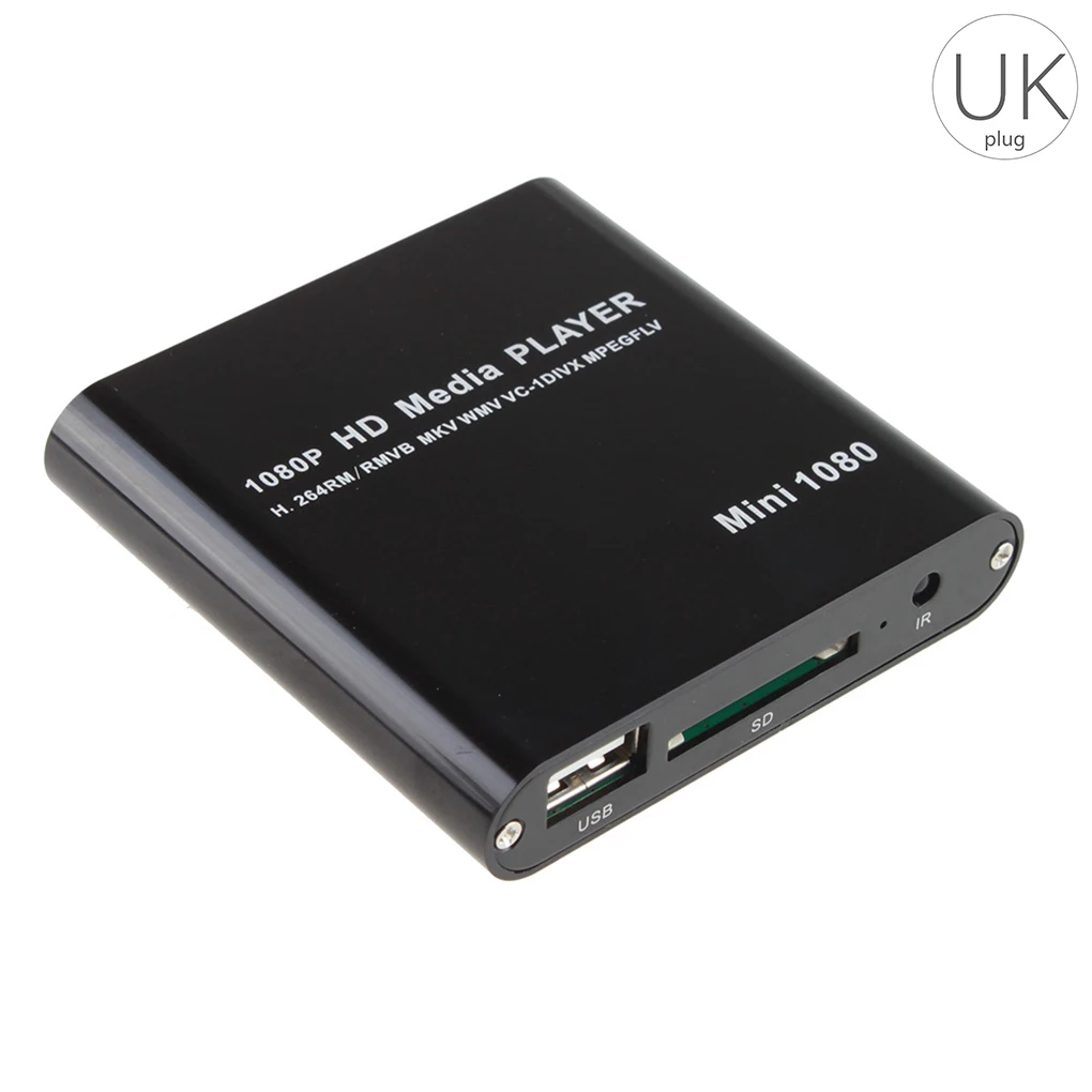 1080P Мини HD медиаплеер AV USB SD MMC мультимедийная реклама MKV автомобильный Внешний видео плеер ЕС вилка