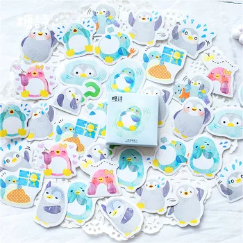 

2020 New Cartoon Penguin Stationery Sticker Handmade Label Delicate Shine Adhesive Scrapbooking Planner Diary Stickers