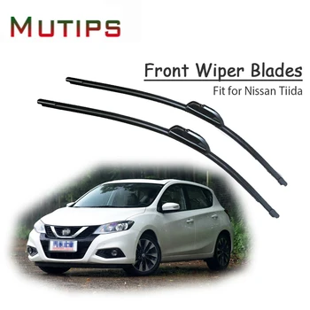 

1Set Rubber Car Front Wiper Blade Kit For Nissan Tiida C11 C13 2018 2017-2004 Windscreen Original Wiper Accessories