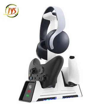 

Clear LED Indicator Charging Dock For PS5 Controller Charging Base For Xbox Gamepad Charging Station With Headphone Stand Holder