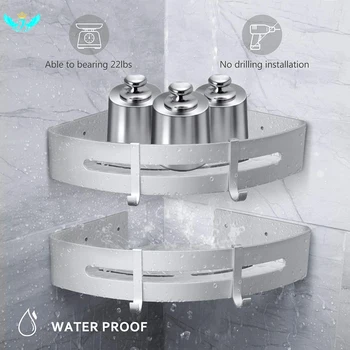 

Bathroom Shelf Organizer Snap Up Corner Shelf No Drilling Aluminum Shower Caddy Storage Basket wall-mounted shampoo racks DWH5