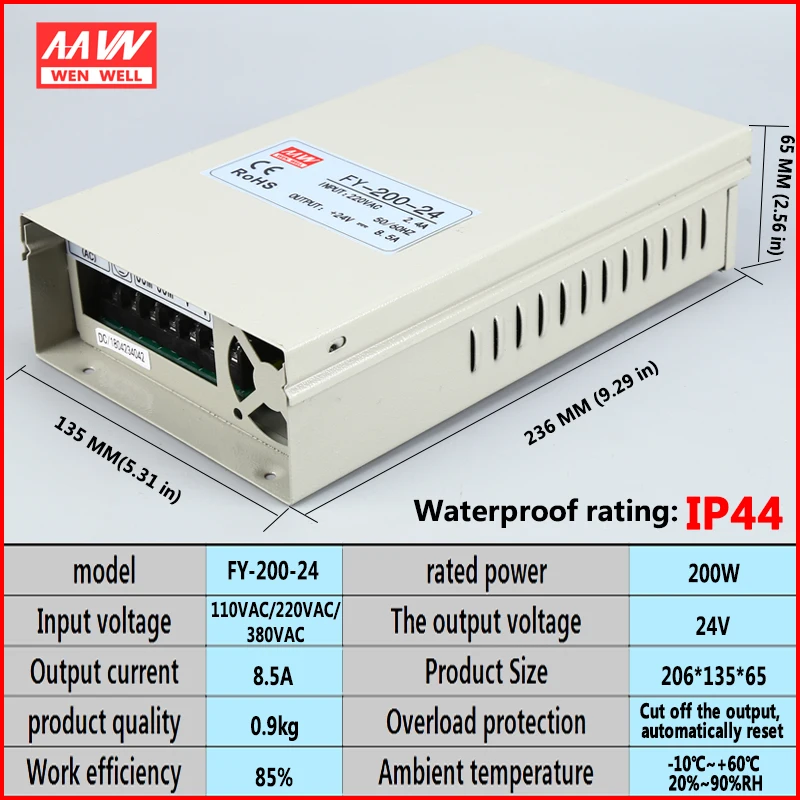 FY-200-24V/12 V/36 V/48 V на открытом воздухе водонепроницаемая система наружные плакаты светящиеся слова Контроль питания