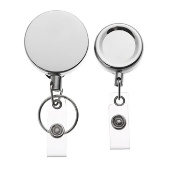 

1Pcs Metal Name Card Badge Reel Retractable ID Lanyards Anti-Lost Clip Door Pass Holder Work Card Keychain Office Supplies Hot
