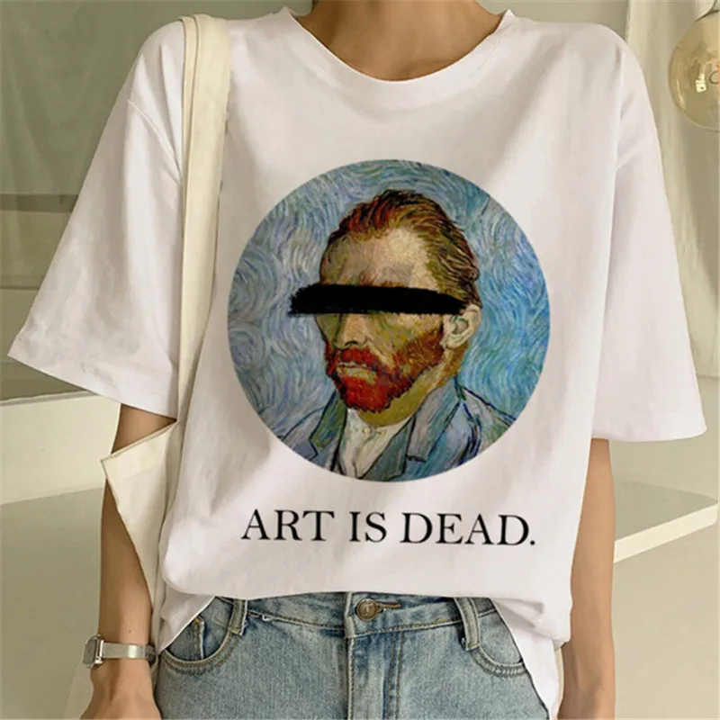 Фото Ван Гог женская футболка рисунок художественной краской Графический белая на