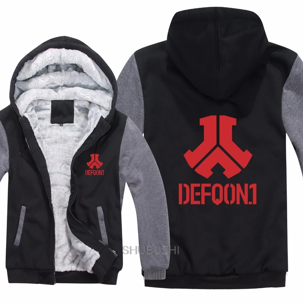 Зимняя теплая толстовка с капюшоном Defqon 1 из плотного флиса, новая Толстовка с принтом Defqon 1 в стиле рок, хип-хоп, Теплая мужская куртка и пальто, пуловер