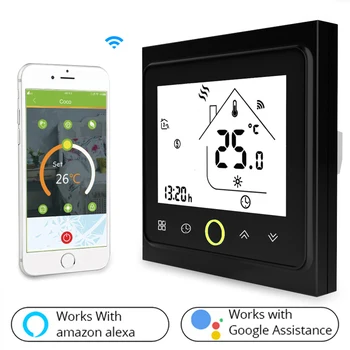 

WiFi Thermostat Temperature Controller LCD Touch Screen Backlight Electric Underfloor Heating Work with for Alexa Google Home