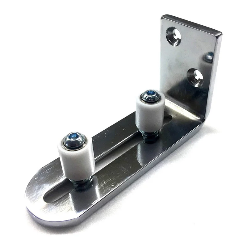 

1x Silver Steel Sliding Barns Door Hardware Floor Ground Guide Adjustable Smooth